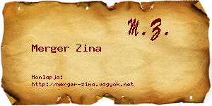 Merger Zina névjegykártya